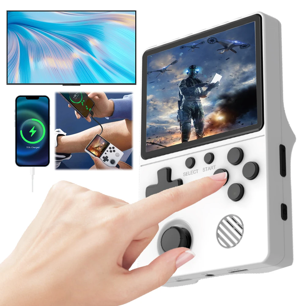 

Handheld Game Console 3.5-Inch IPS Screen Retro Gaming Console USB Rechargeable Game Player for Kids Adults