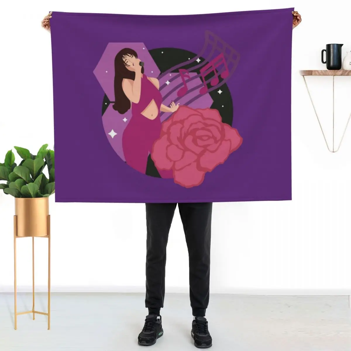 

Selena Throw Blanket Travel Size Cozy Blanket for Plane Train