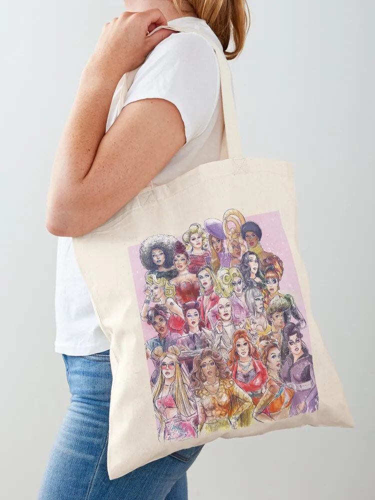 

RuPaul's Drag Race All Winners Tote Bag Big bag women reusable shopping bags cute tote bag canvas tote