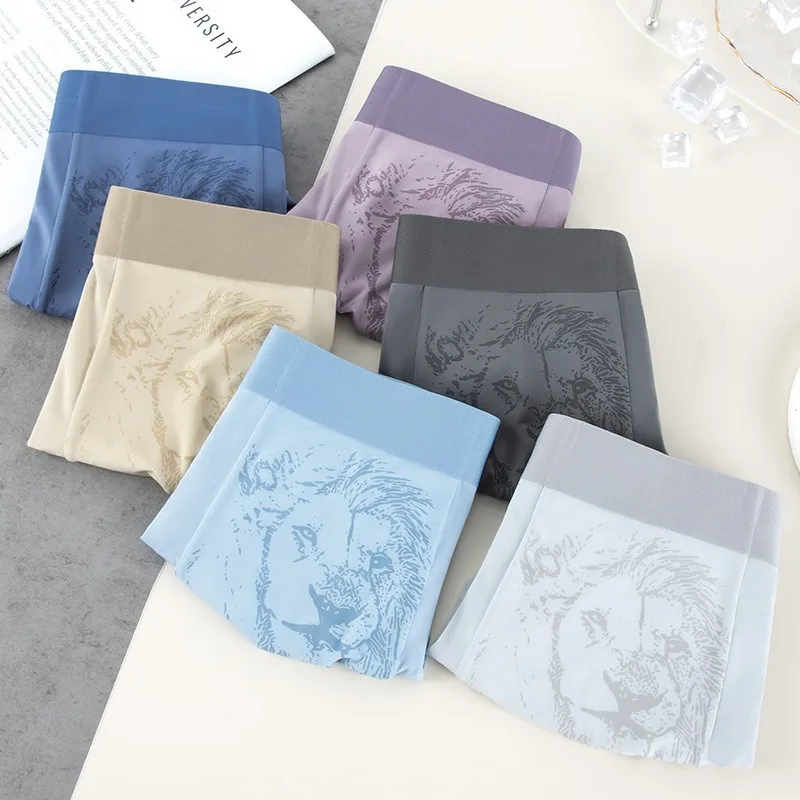 الجليد الحرير الملاكمين الرجال مثير سريعة الجافة الملابس الداخلية الصيف boxershort الرجال تنفس سراويل هدايا للرجال مريح السراويل U محدب الحقيبة #2