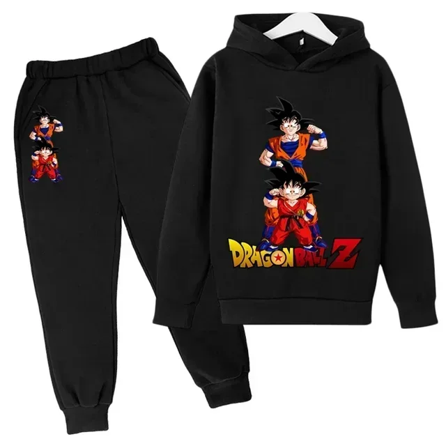 New Dragon Ball Hoodie Kids Spring Sportswear Boys and Girls Goku Sweatshirt Boys Clothes Girls Set Hoodie Pantsuit Children