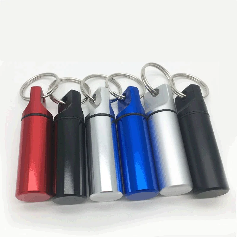 Pill Box Small Portable Waterproof Key Chain Medicine Bottle Earplug Packing Can Box 1PC Metal Travel Mini Medicine Storage Case