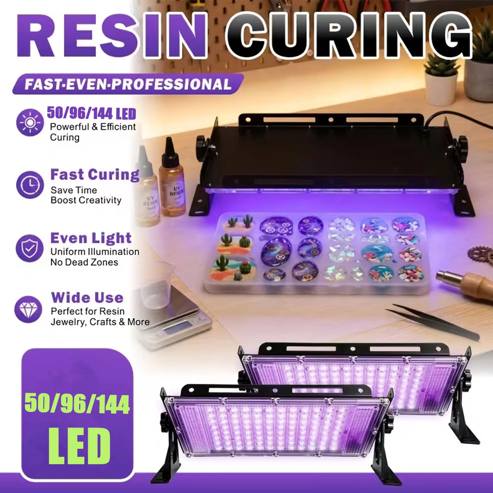 LED UV Resin Curing Lamp  High Intensity Fast Curing USB Powered for Epoxy Resin Jewelry Making Mold Craft DIY