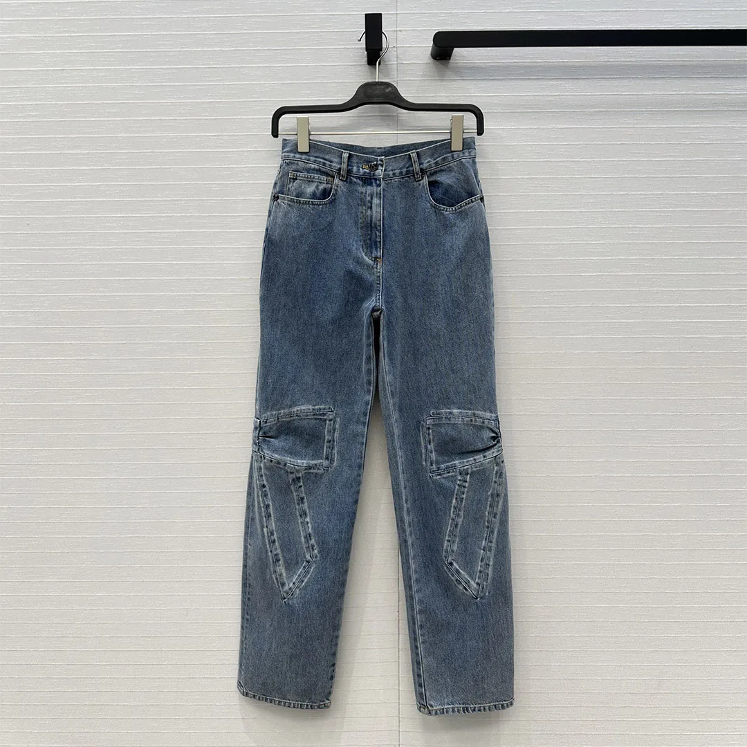 

New Autumn Fashion Sweet Big Bow Embroidery Straight Jeans Women High Waist Washed Vintage Casual Chic Denim Pants