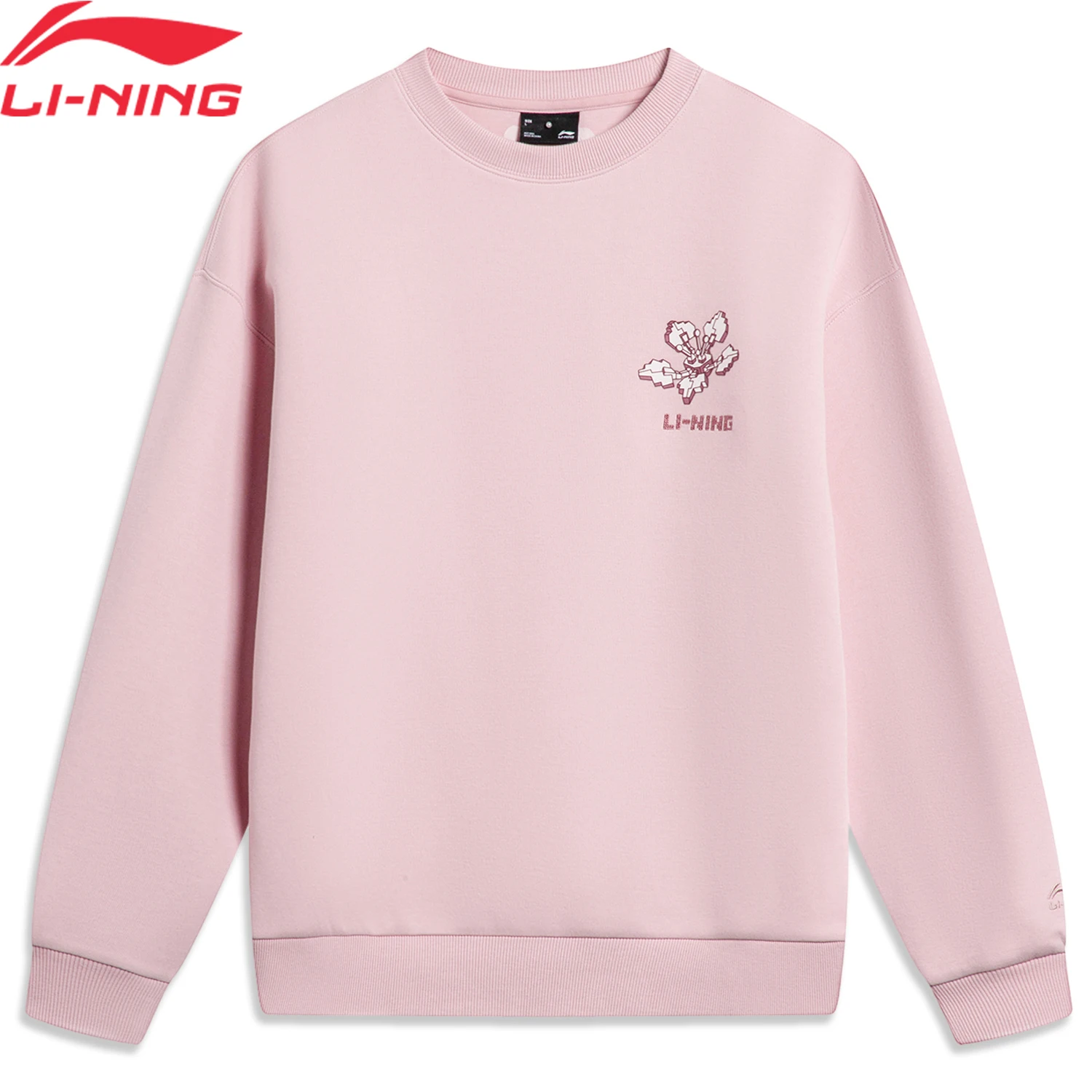 Li-Ning Women Sports Style Sweatshirt Loose Fit 53%Cotton 47%Polyester LiNing Fitness Classic Soft Comfortable Tops AWDT760