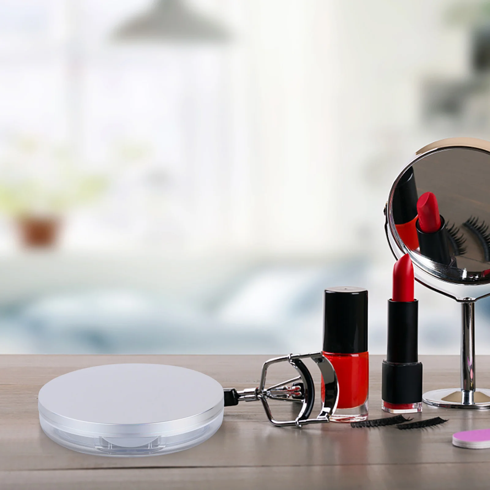 

2pcs Loose Box Empty Portable Compact Case Travel Lightweight Reusable Plastic Container Makeup Powder Case Travel Powder