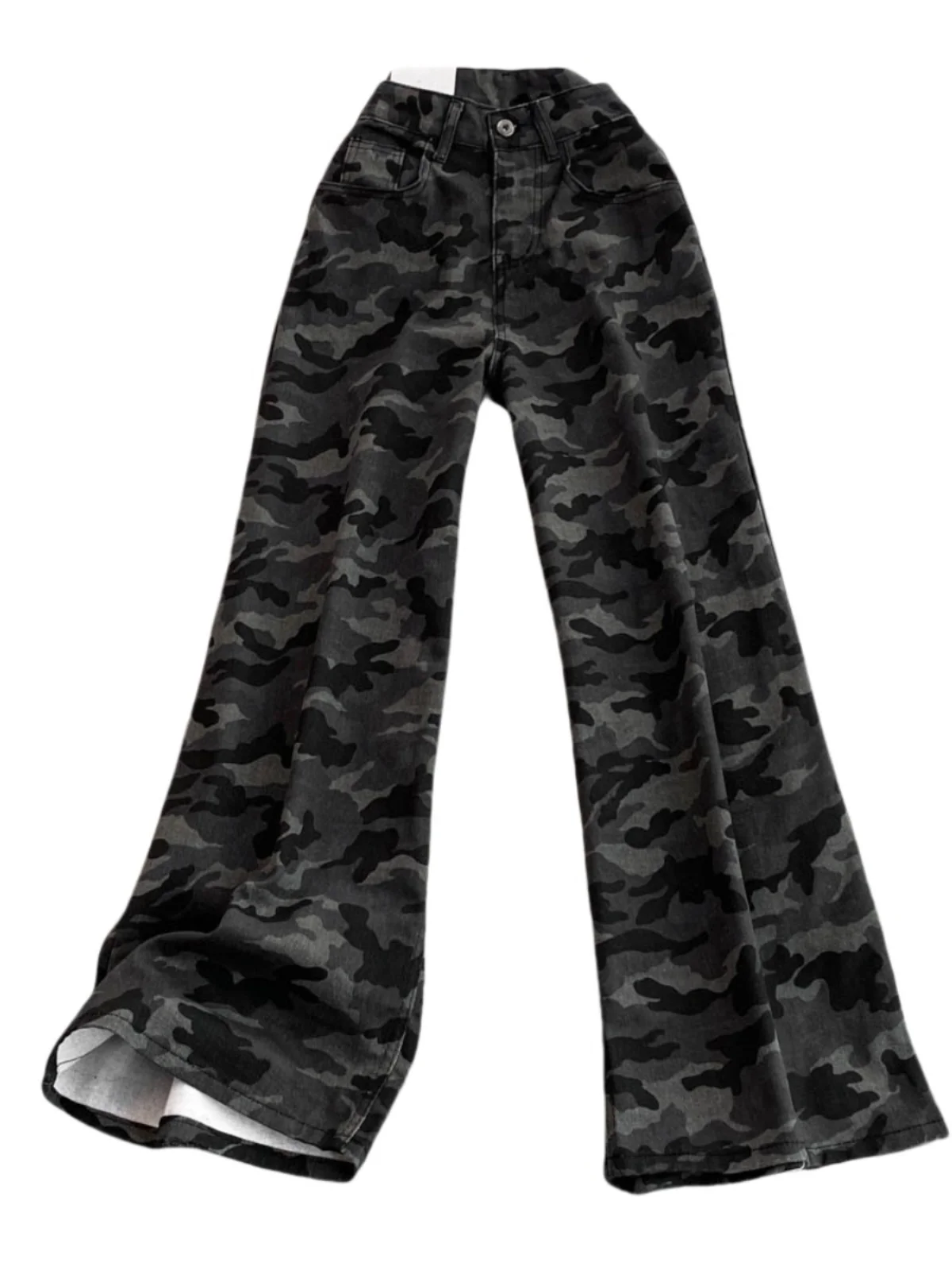 

Американские камуфляжные джинсы для рабочей одежды, женские свободные узкие широкие брюки для джазовых танцев, брюки длиной до пола с низкой талией
