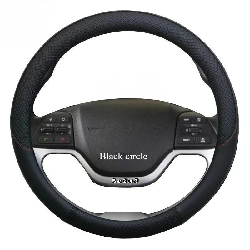 Car Steering Wheel Cover  for Kia Picanto Morning Leather 100% DERMAY Brand Funda Volant Auto Accessories