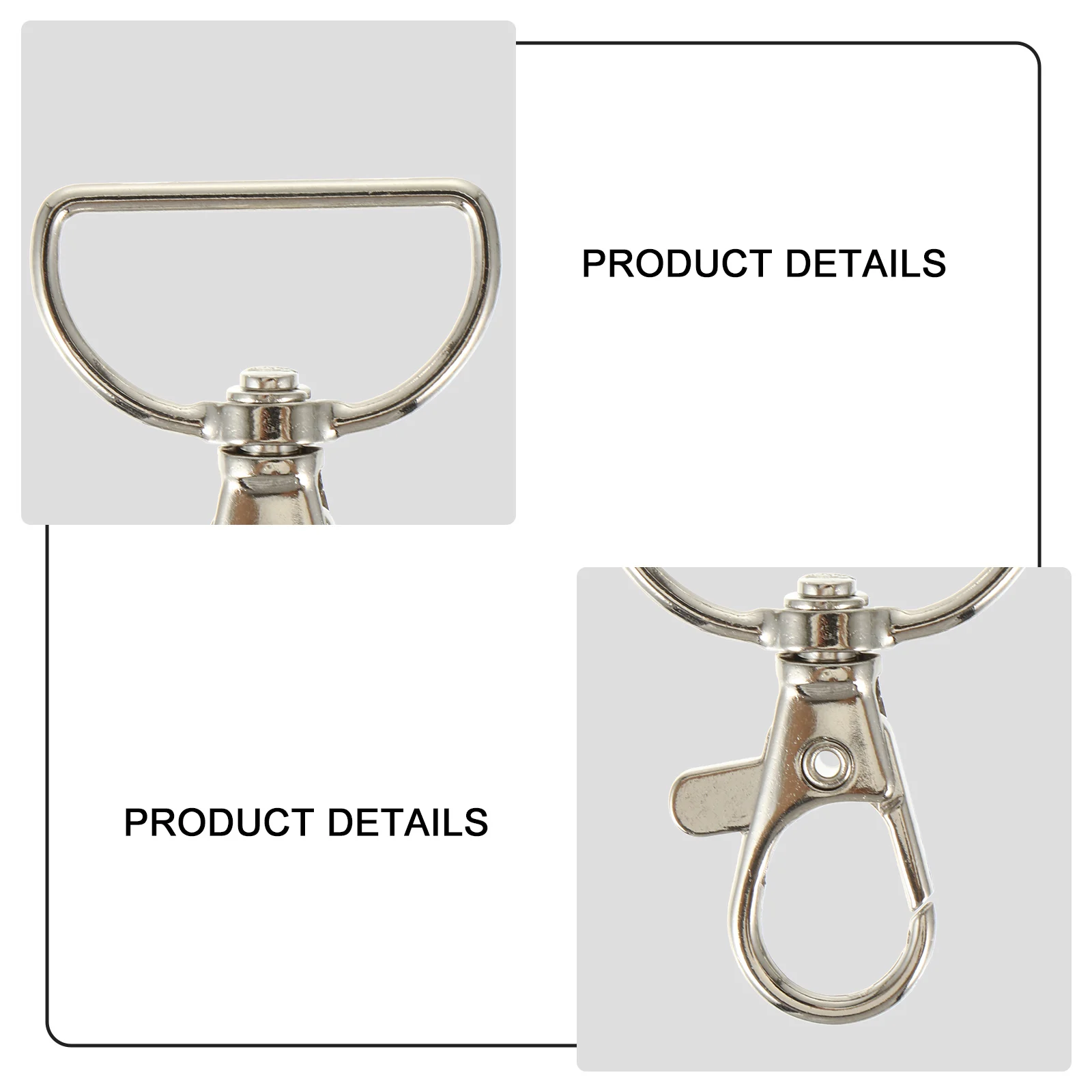 

12 Pcs Metal Keychain Rings Snap Clip Lobster Claw Clasp Lanyard Buckle Durable 360 Degree Swivel Dog Collars Backpacks