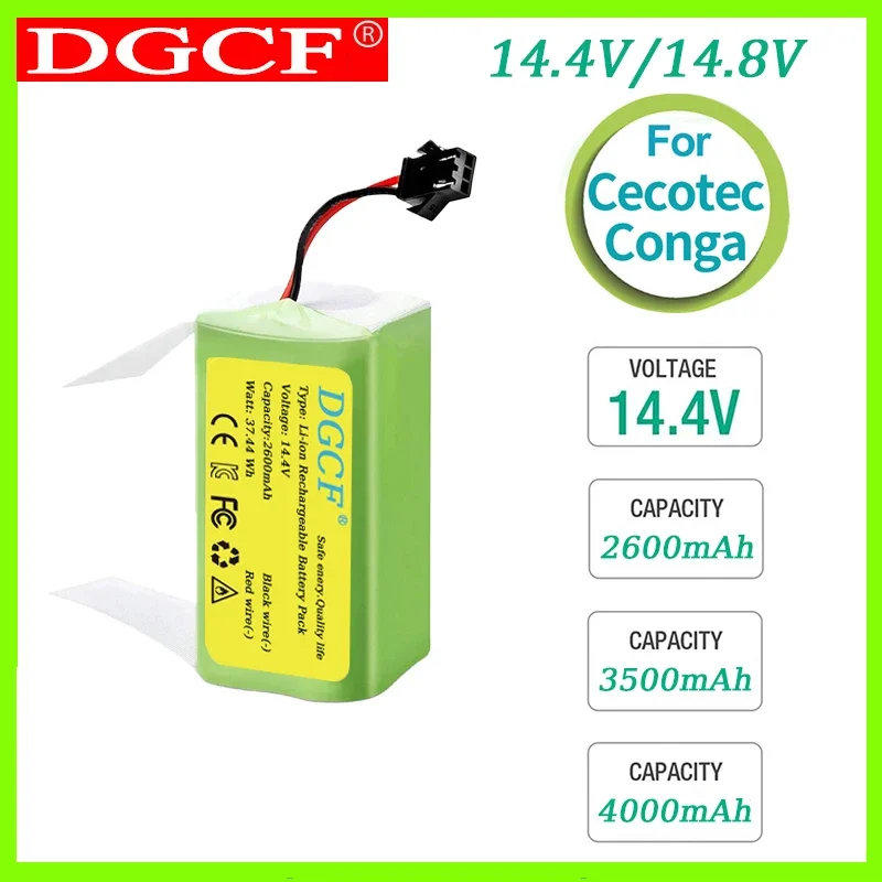 

Original 14.4V 2600mAh Replacement Battery for Conga Excellent, Deebot N79S/N79, Tesvor X500, Robovac 11 - Rechargeable Li-ion