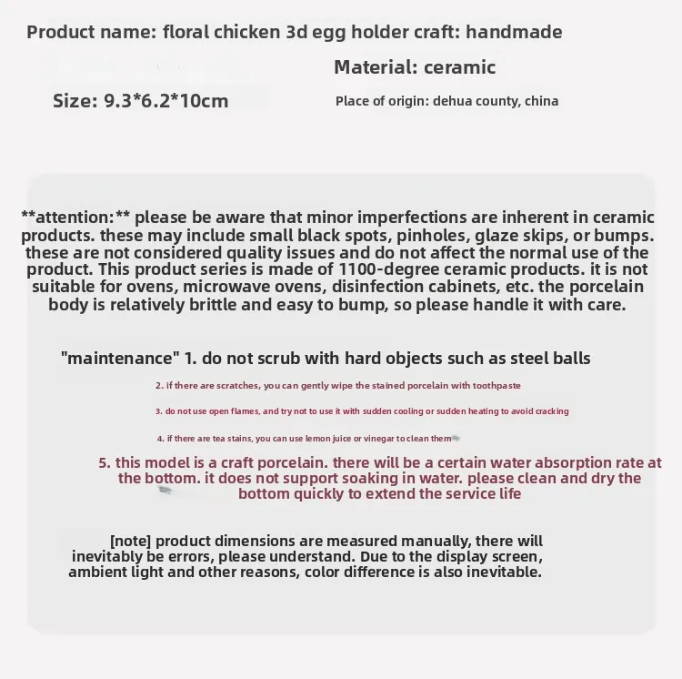 Three-dimensional egg holder cup ceramic handicraft ornament decoration creative cute egg Gu ceremony breakfast egg rack single