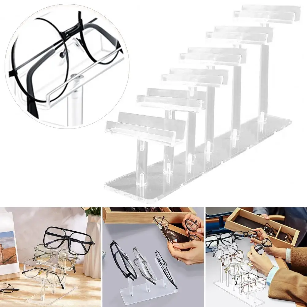 1 Set Acrylic Glasses Display Stand Multi-tiers Non-slip Freestanding Desktop Sunglasses Eyeglasses Eyewear Show Holder Rack