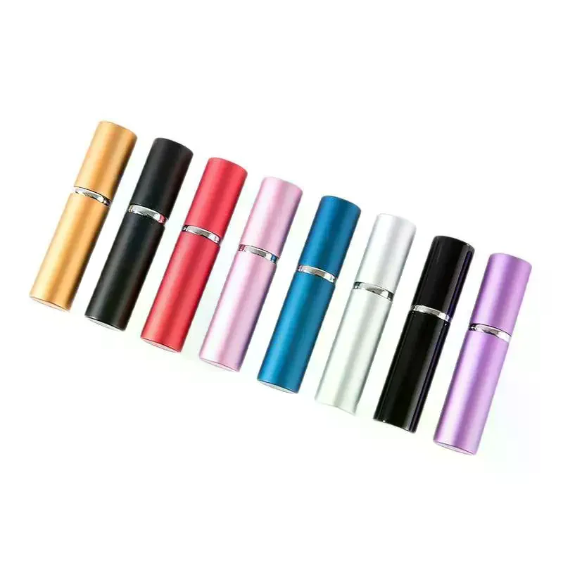 Portable 5ML Refillable Perfume Atomizer Aluminum Leak Proof Multiple Colors for Holiday Vacation Travel Use