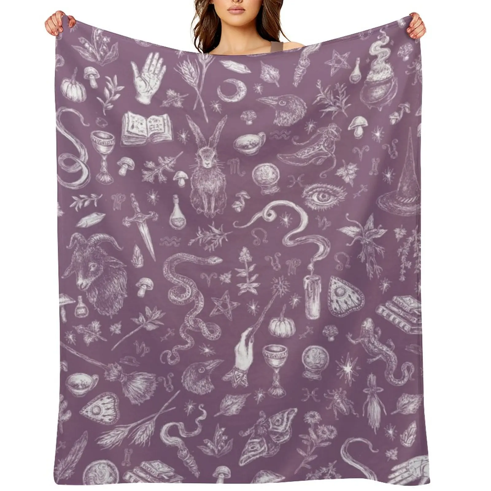 

Purple Salem Witch Throw Blanket Blankets For Baby Travel Comforter Blankets For Bed Blankets