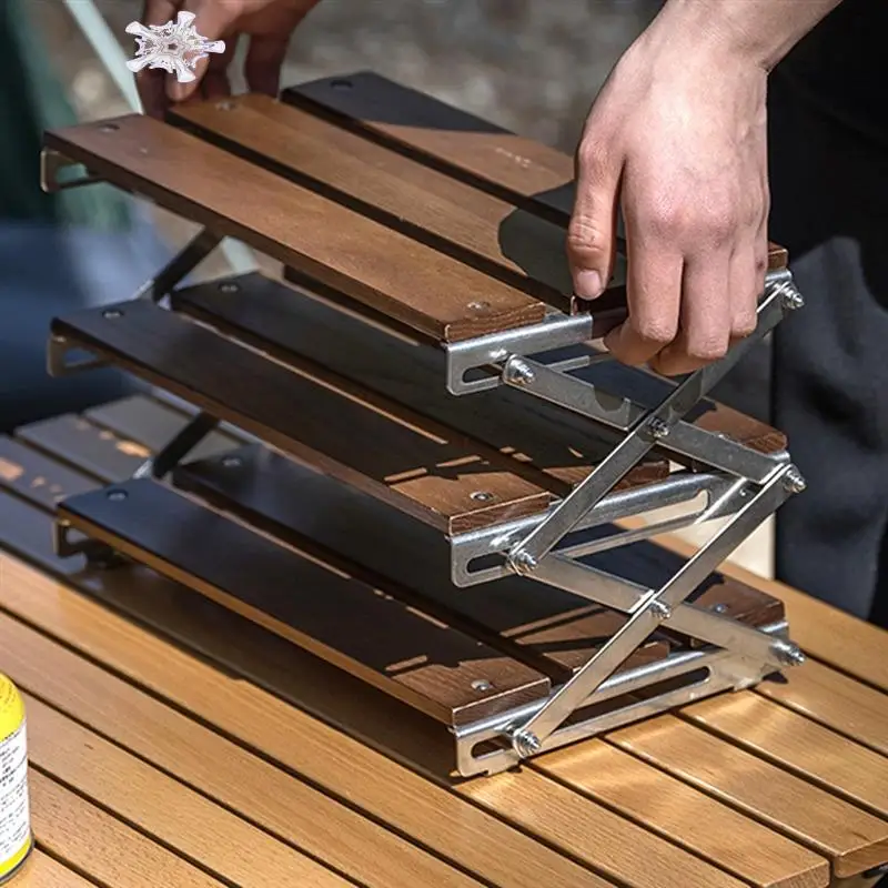 

Outdoor Camping Rack Portable 3-Tier Rack Easy To Carry Foldable Picnic Camping Barbecue Foldable Table, Fine Workmanship