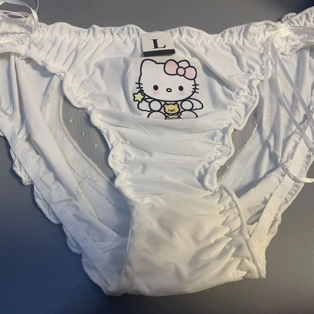 Calzoncillos de dibujos animados de Hello Kitty para niña, ropa interior Sexy con cordones de dibujos animados, cajas de mariposas, bragas, ropa, regalo para niños