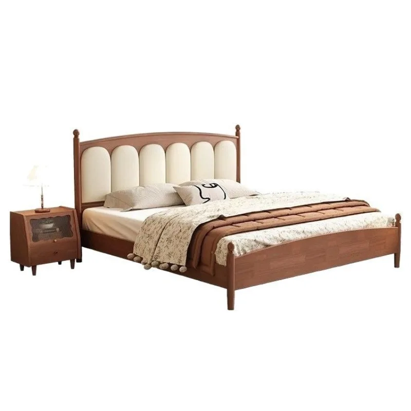 

Solid wood bed 1.5 meters 1.8 meters Boys and girls clouds soft bag bedside backrest new cushion comfortable