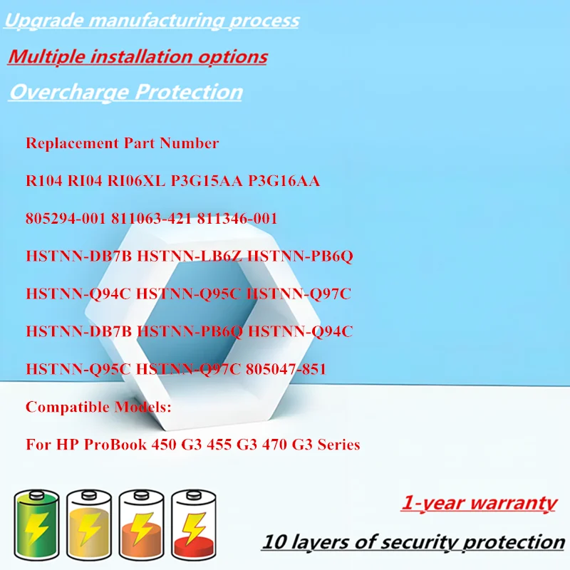 جديد RI04 بطارية ل HP ProBook 450 G3 455 G3 470 G3 سلسلة RI04 RI06XL P3G15AA P3G16AA HSTNN-DB7B LB6Z PB6Q Q94C Q95C Q97C