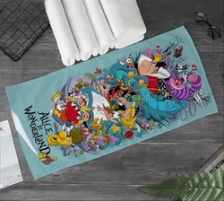 3D Princess Alice in Wonderland Cat Bath Towel Cartoon Kids Boys Girls Adult Friends Beach Towel Home Textiles