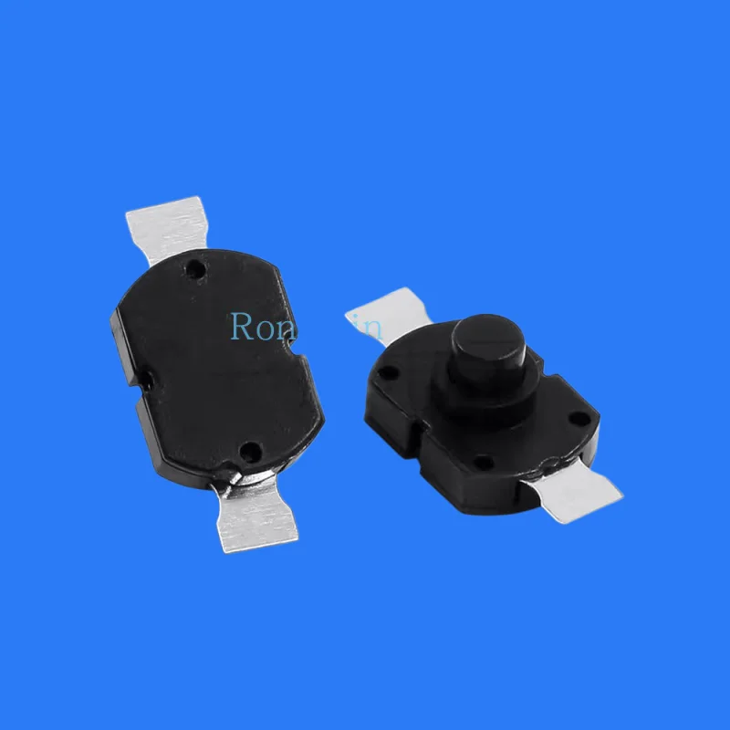 100pcs/ YT-1712 small book lamp switch button self-locking two 2-pin patch strong light flashlight switch wire type