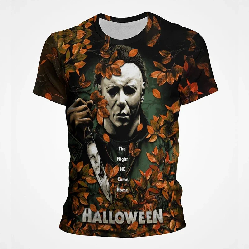 Halloween T-Shirt Horror Movie 3D Print Michael Myers Horror Streetwear Mens Cool Fashion Oversized T-Shirt Quick Dry T-Shirt To