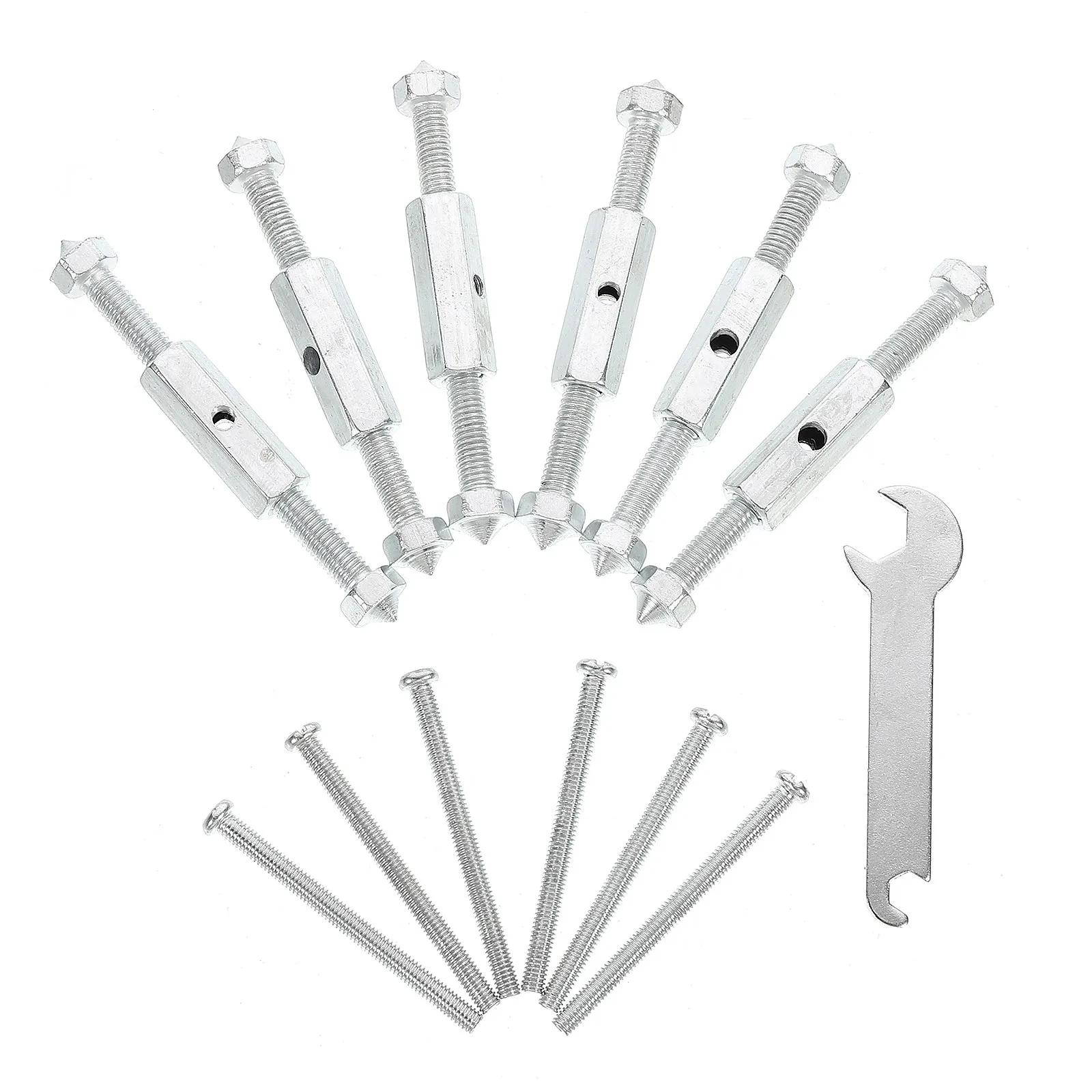 10Sets 86 Type Socket Cassette Junction Box Repairer High Hardness Metal Nail Head Rustproof Extended Screws Tighten with Wrench