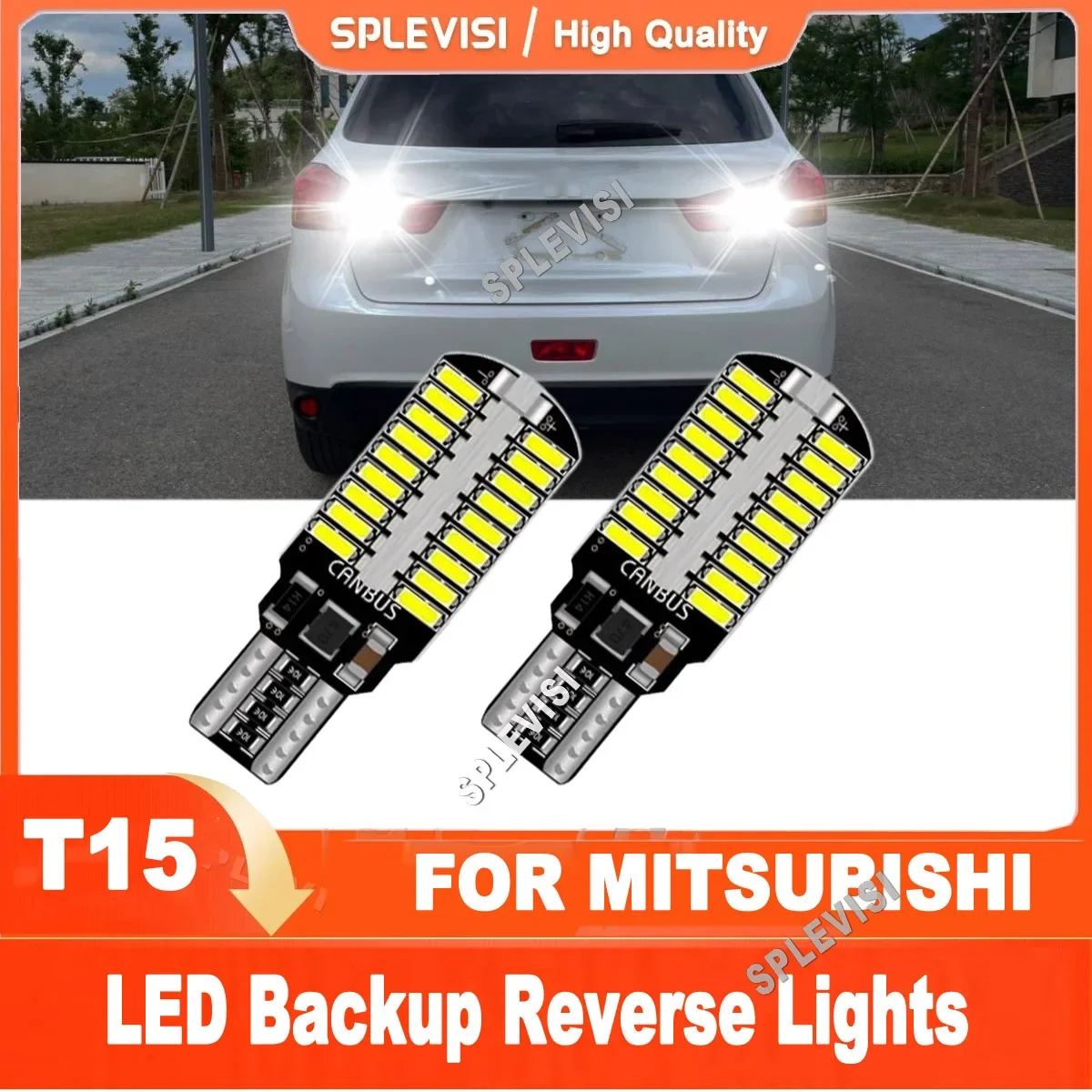 

2x T15 912 915 6000K White LED Reverse Lights For Mitsubishi ASX Eclipse Cross Lancer Outlander Grand Vitara