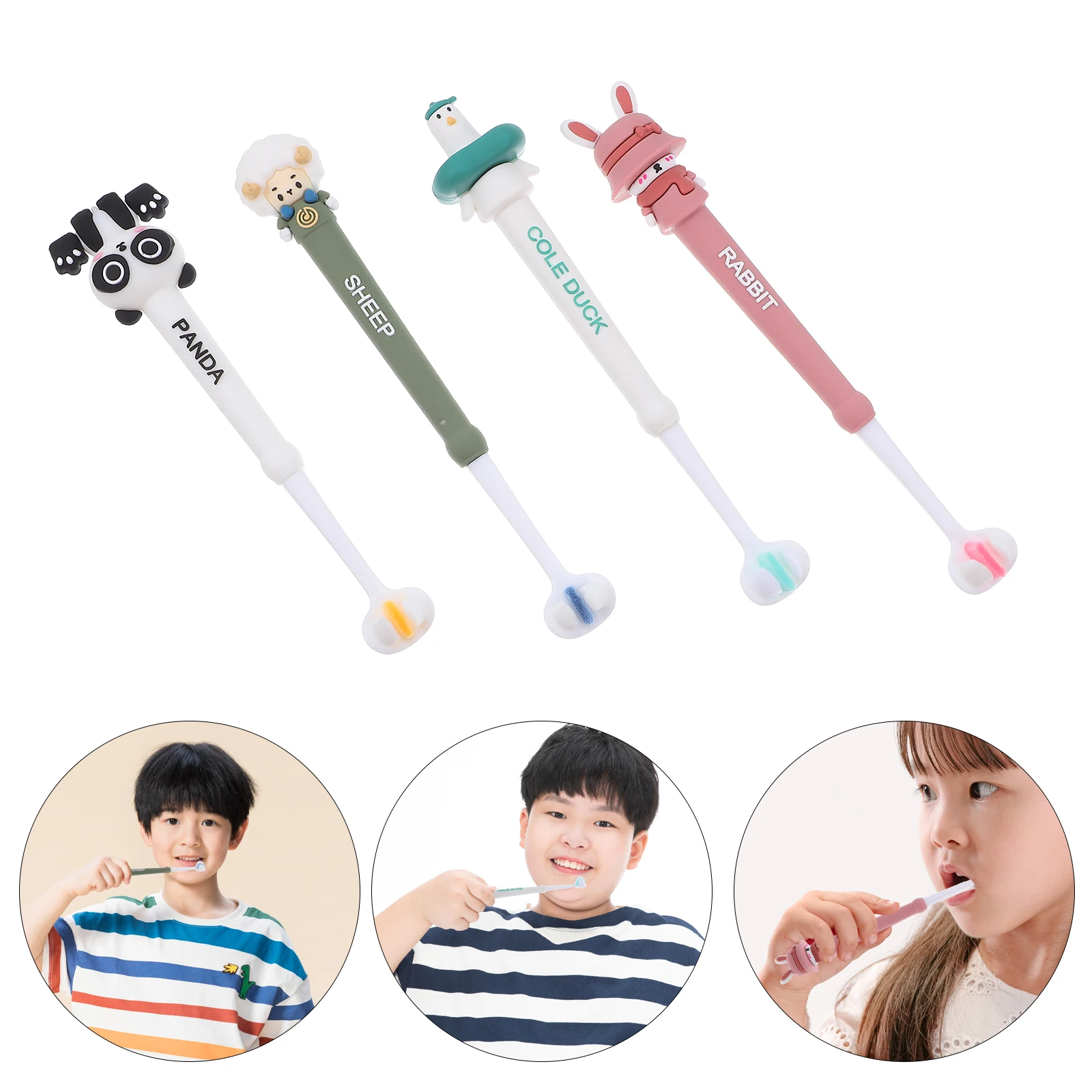 

4pcs Toddler Toothbrush s Three-Sided Soft Bristles Easy Grip Handle Infant Oral Care Gentle Cleaning 'S Manual