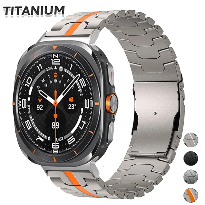 Luxury Titanium Strap for Samsung Galaxy Watch 7 Ultra 47mm Metal Stainless Steel Band Correa for Galaxy Watch 7Ultra Bracelet