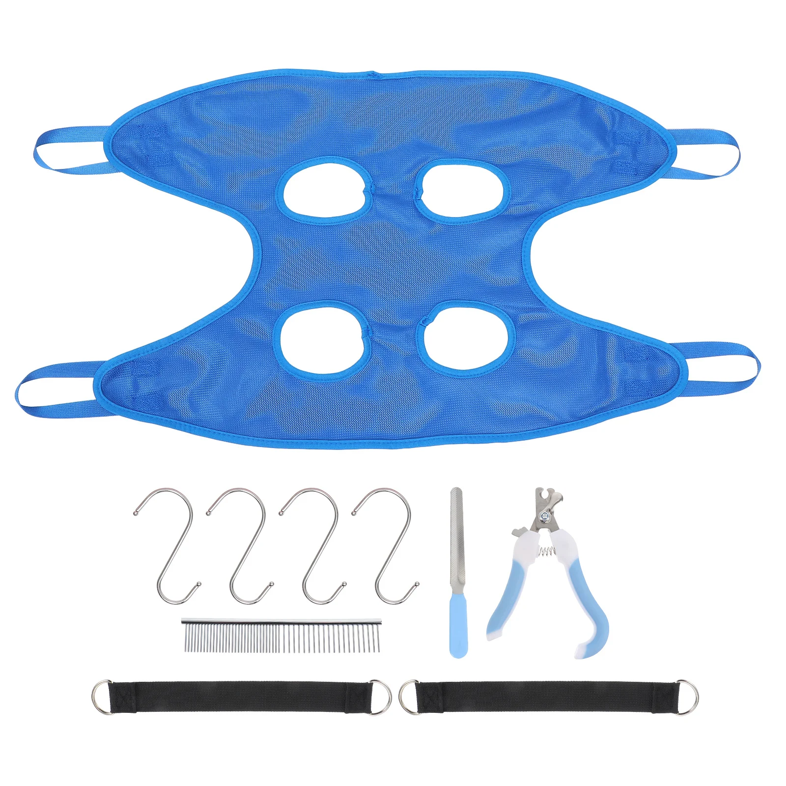 

1Set Pet Beauty Grooming Hammock Stainless Steel Polyester Durable Safe Easy Install Prevent Movement Professional Pet Nail