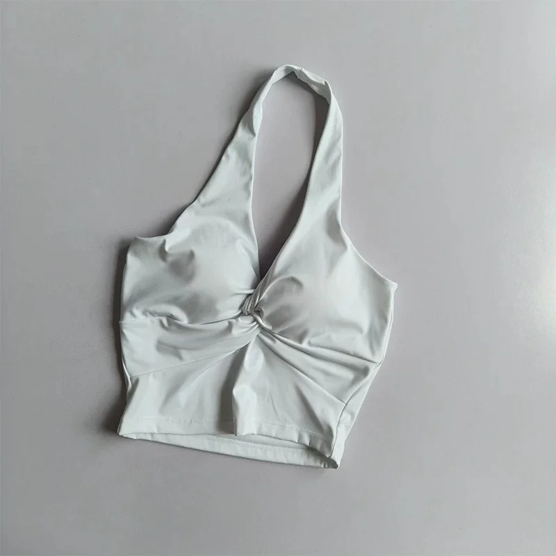 Sexy Sport-Bralette mit offenem Rücken und Neckholder-Ausschnitt für Damen, Push-Up-Yoga-BH mit integriertem Stützsystem für Pilates, Workout und als Alltagsbekleidung – Detail 9