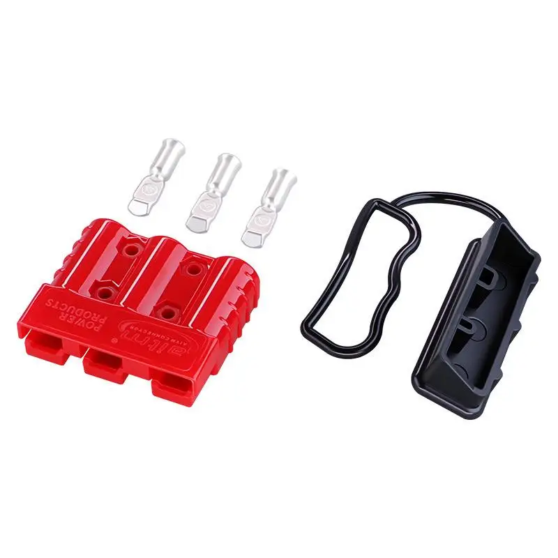 50A 3 Pole Battery Quick Connector IP65 Dustproof Cover High Current Plug For Electric Vehicle Forklift Lithium Battery Wiring