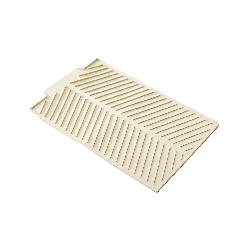 ملحقات حوض المطبخ حصيرة تصريف سيليكون غير قابلة للانزلاق لطاولة المطبخ مع وسادة تجفيف مقاومة للحرارة مدمجة للحوض