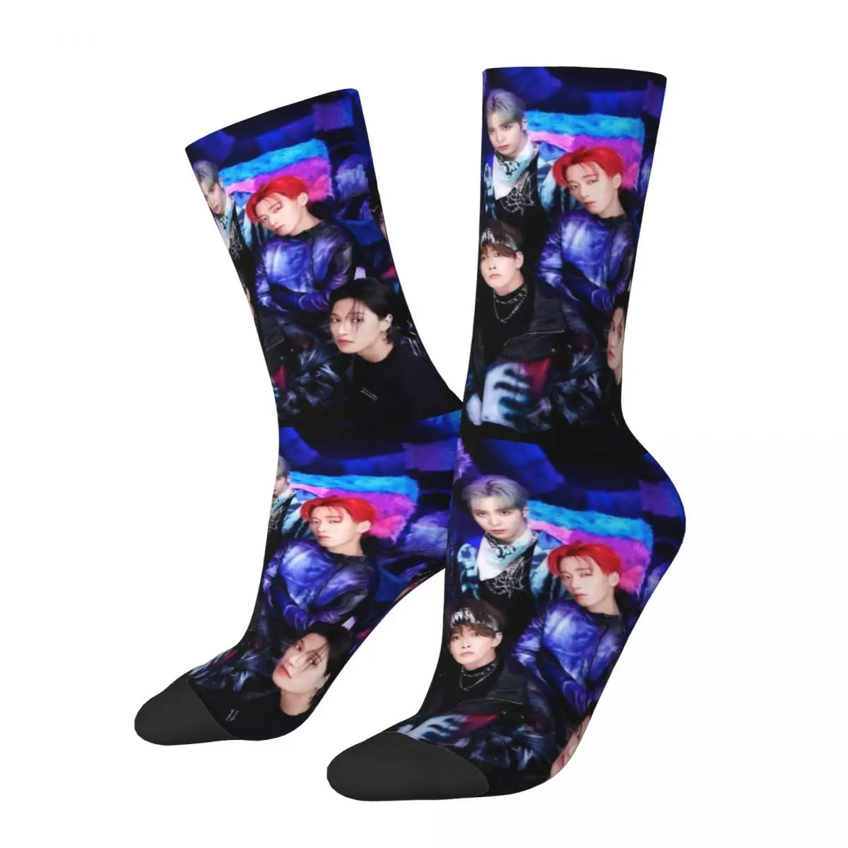 

Happy Funny Men's Socks Novelty Ateezed Kpop Idol Music Sock Polyester Graphic Women's Socks Spring Summer Autumn Winter