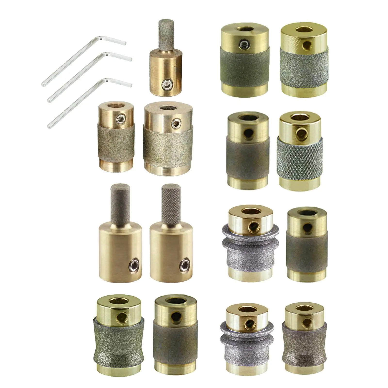 Metal teñido 3/4 "de diámetro y 1" de diámetro herramientas de cabeza central muela de vidrio muela de diamante