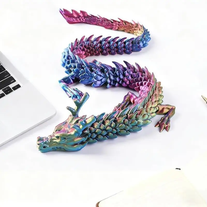 .Hot Sale-30cm Movable Jointed Dragon Figure With Dragon Egg 3D Print Statue Desktop Ornament Home Room Decor Craft