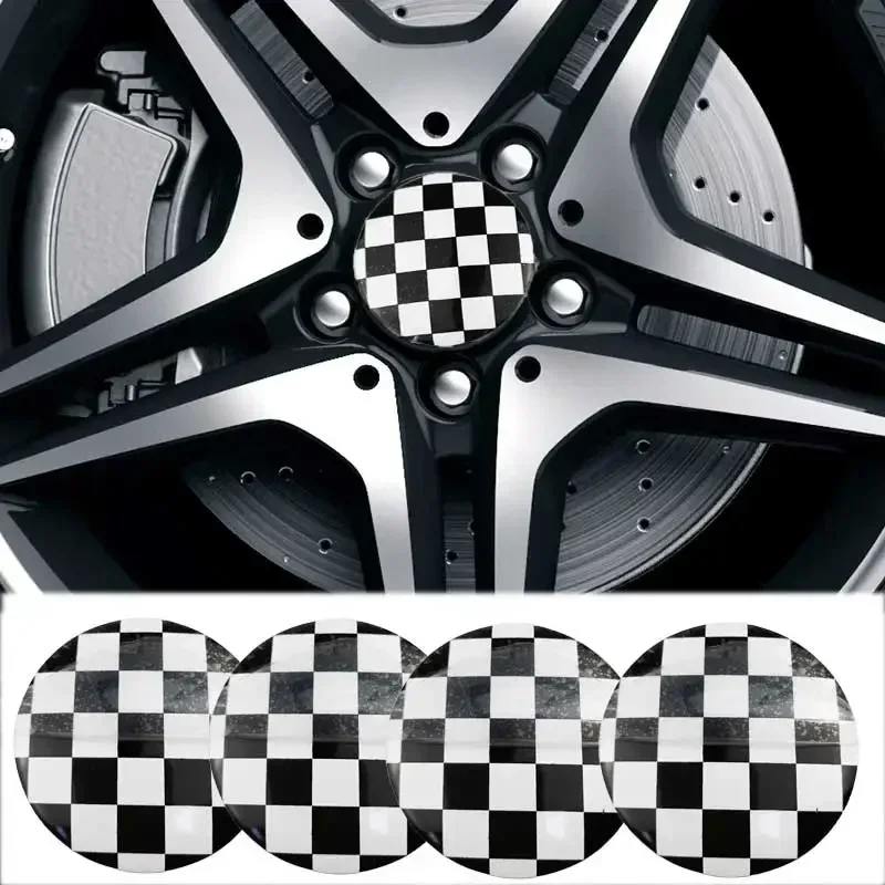 4PCS F1 Lattice Car Wheel Center Hubcaps Emblem Sticker Decals For Audi Maserati Porsche Mercedes Benz Lexus Honda Toyota