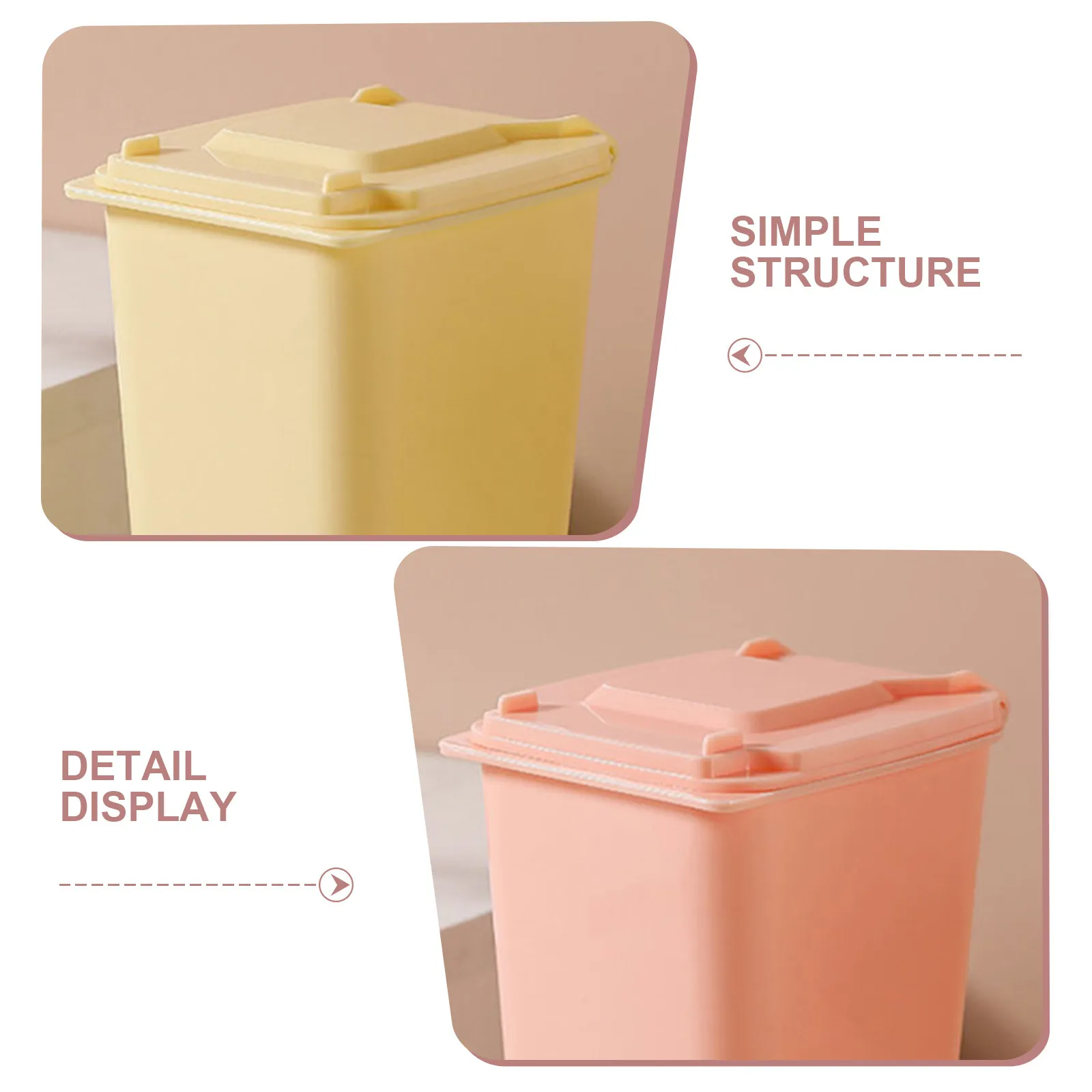 4Pcs Desktop Garbage Can Mini Trash Bins Clamshell Design Office Trash Container Pen Holder Desktop Desk Bin Organizer