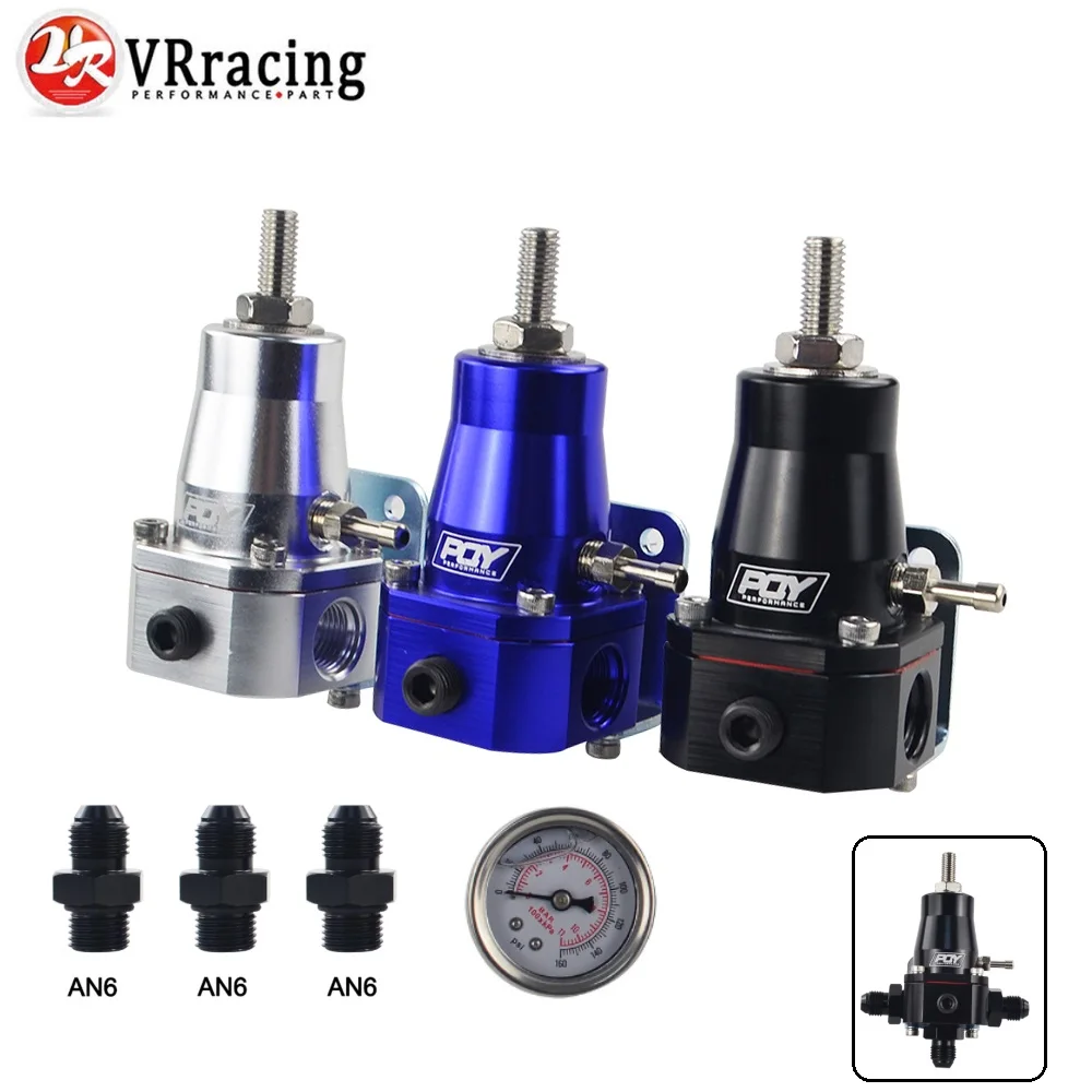 VR-uniwersalny REGULATOR ciśnienia paliwa zestaw + GAUGE AN6 montaż 30-70 PSI VR7845