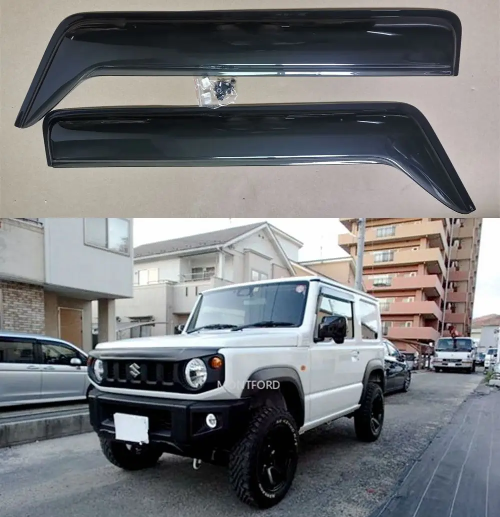 For Suzuki Jimny 2019 2020 JB64 JB74 ABS Plastic Window Visor Vent Shade Rain Sun Wind Guard Deflectors Awnings Shelters Cover