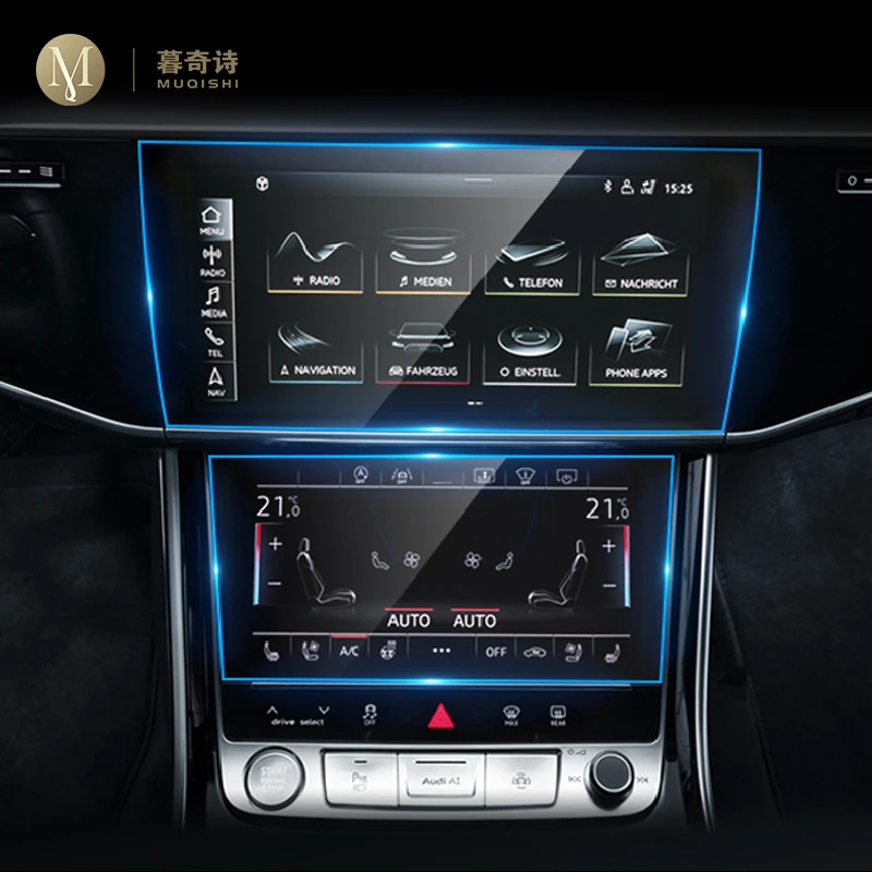 

For Audi A8 S8 2018-2023 Car GPS Navigation Screen Anti-Scratch Protector Computer Film Car Interior Accessories Tempered Glass