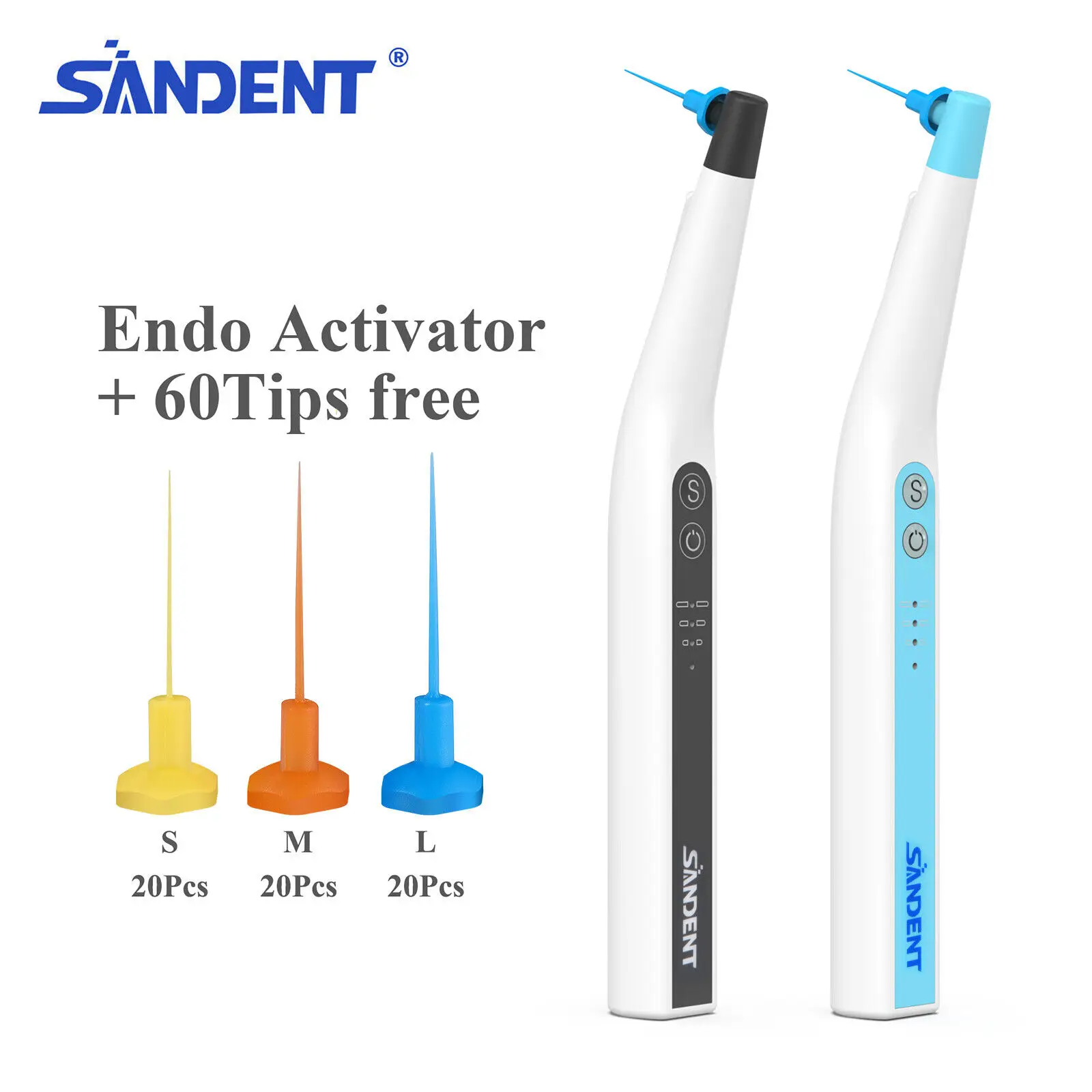 2 Colors Dental Endo Sonic Activator Irrigator Root Canal Cleaning Activator+60 Tips Kit