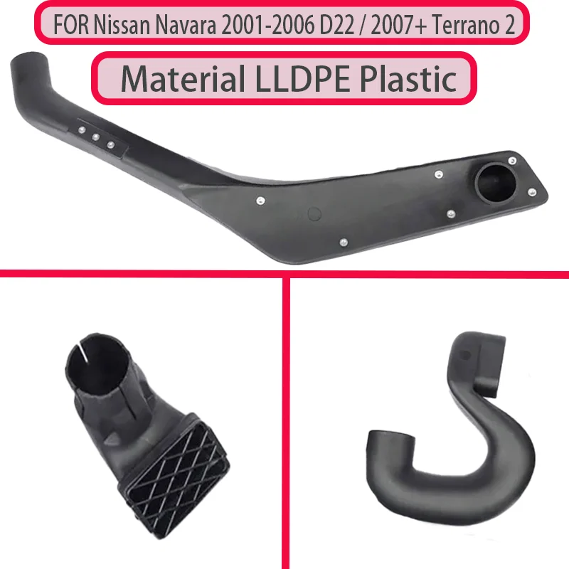 Kit de snorkel de versión larga para Nissan Navara 2001-2006 D22 / 2007+ Terrano 2 camionetas Kit de entrada de aire de piezas de automóvil