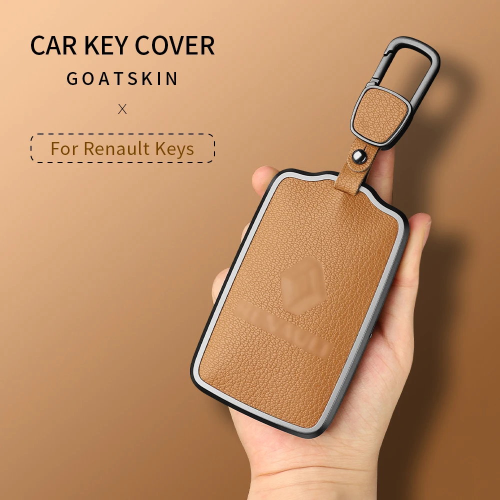 Goatskin Car Key Case Cover For Renault Clio Kadjar Capture Koleos Espace Master Talisman Talisman Scenic Protect Cover