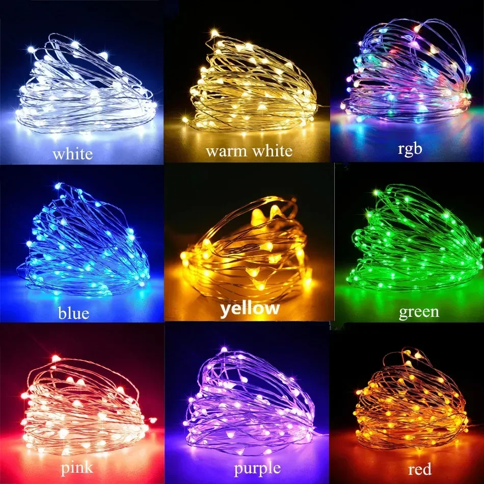 10M Led Fairy Lights Koperdraad String Vakantie Buitenlamp Garland Kerstboom Bruiloft Decoratie LED Lichtslingers