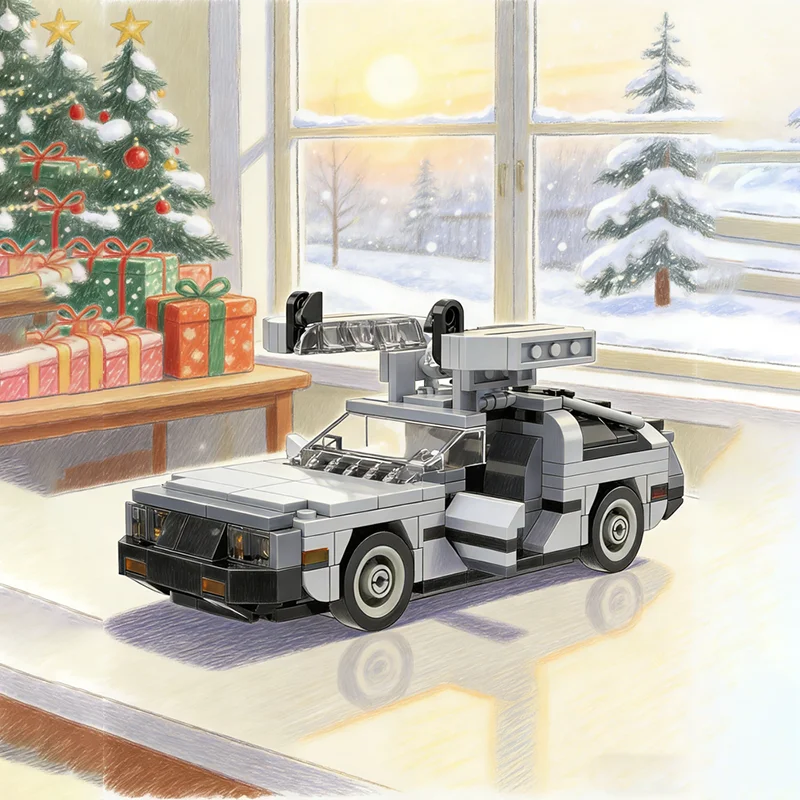 

367pcs MOC Cars DeLoerean DMC 8 Wide Model Building Blocks Construction Creative Idea Education Toys Brick Festival Gift
