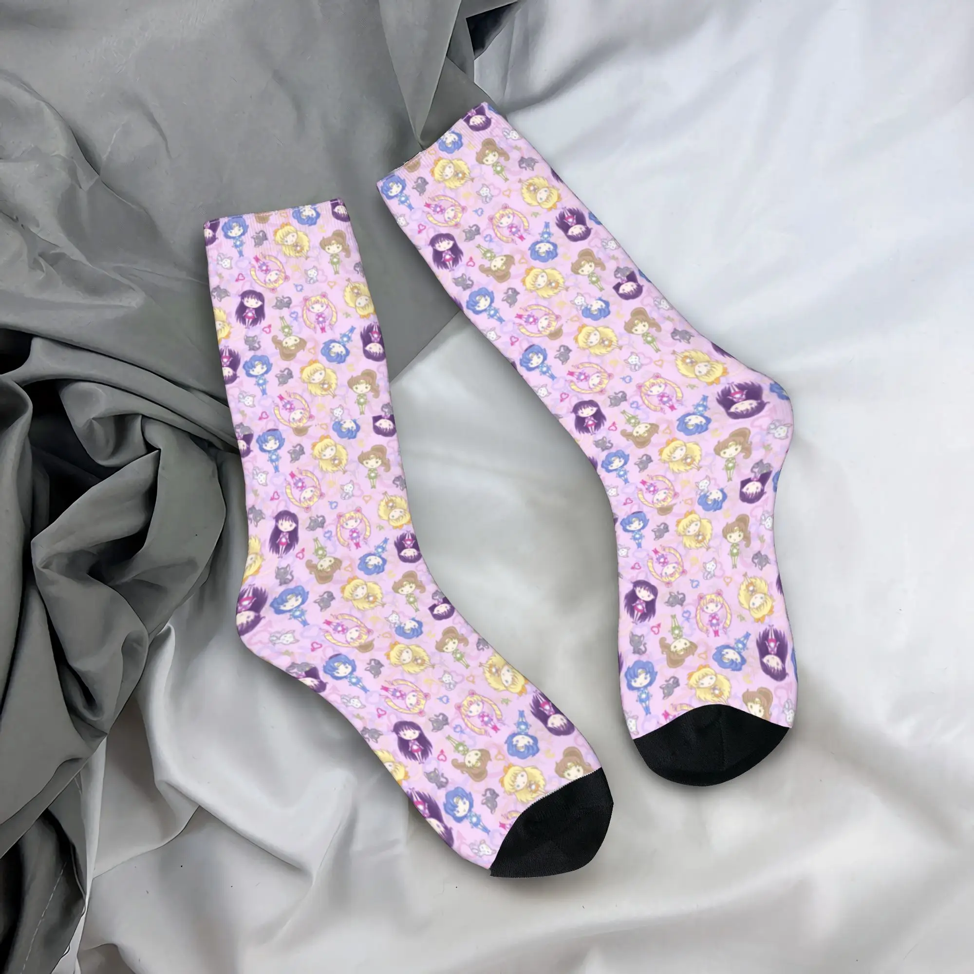 

Custom Fashion Printing Japanese Anime Moon Sailor Girl Socks for Women Men Stretchy Summer Autumn Winter Crew Socks