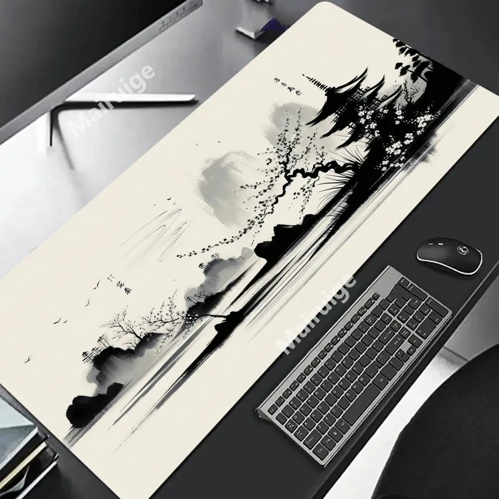 

Коврик для мыши в китайском стиле, компьютерные аксессуары, коврики для офисного игрового стола, противоскользящие коврики для игровой клавиатуры, коврики для мыши XXL, настольные коврики