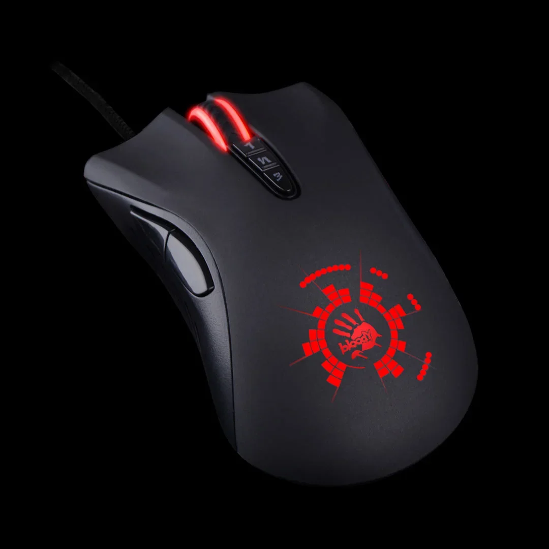 Mouse para jogos A4TECH Bloody A91, 4000 DPI, clique de arrasto, 1000 HZ, 6666 FPS, 8 botões, bota de armadura X' Glide de metal, mais de 20 milhões d