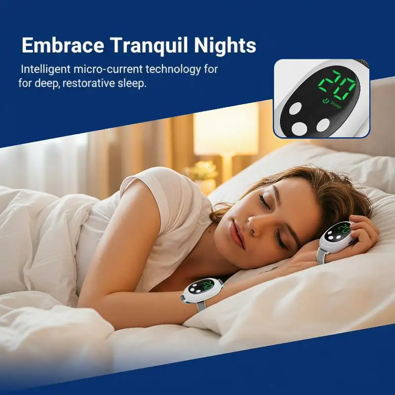 Intelligent Sleep Soothing Device Adjustable 2 Intensity Modes Help Relieve Migraine for Daily Relaxation
